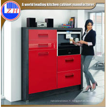 Cabinet de base de cuisine rouge recouvert d&#39;UV